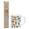Easter Set, Ceramic Cup (330ml) & Easter aromatic flat candle (30cm) (GRAY)