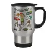 Stainless steel travel mug with lid, double wall 450ml