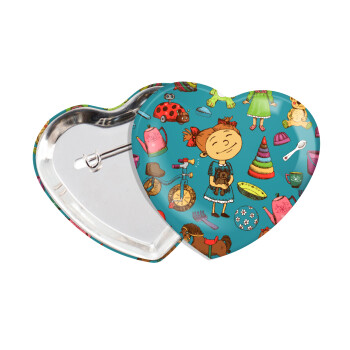 Toys Girl, Κονκάρδα παραμάνα καρδιά (57x52mm)