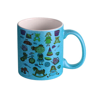 Toys Girl, Κούπα Σιέλ Glitter που γυαλίζει, κεραμική, 330ml