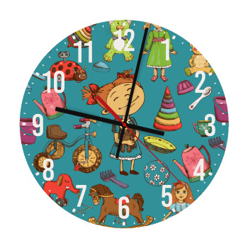 Toys Girl, Ρολόι τοίχου ξύλινο (30cm)