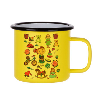 Toys Girl, Κούπα Μεταλλική εμαγιέ ΜΑΤ Κίτρινη 360ml