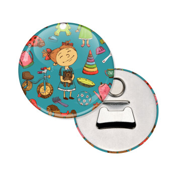 Toys Girl, Μαγνητάκι και ανοιχτήρι μπύρας στρογγυλό διάστασης 5,9cm