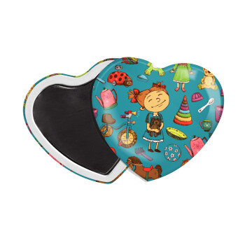 Toys Girl, Μαγνητάκι καρδιά (57x52mm)
