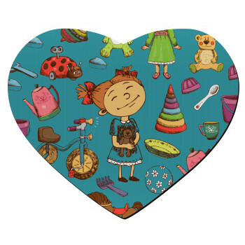 Toys Girl, Mousepad heart 23x20cm