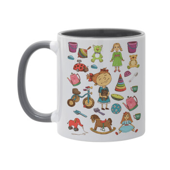 Toys Girl, Mug colored grey, ceramic, 330ml