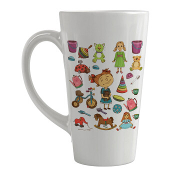 Toys Girl, Κούπα κωνική Latte Μεγάλη, κεραμική, 450ml