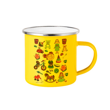 Toys Girl, Κούπα Μεταλλική εμαγιέ Κίτρινη 360ml