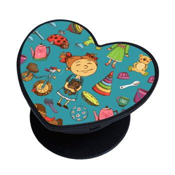 Toys Girl, Phone Holders Stand  καρδιά Μαύρο Βάση Στήριξης Κινητού στο Χέρι