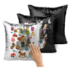 Μαξιλάρι καναπέ Μαγικό Μαύρο με πούλιες 40x40cm περιέχεται το γέμισμα