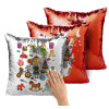 Μαξιλάρι καναπέ Μαγικό Κόκκινο με πούλιες 40x40cm περιέχεται το γέμισμα