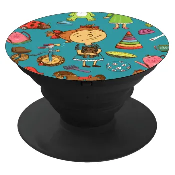 Toys Girl, Phone Holders Stand  Black Hand-held Mobile Phone Holder