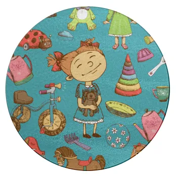 Toys Girl, Επιφάνεια κοπής γυάλινη στρογγυλή (30cm)