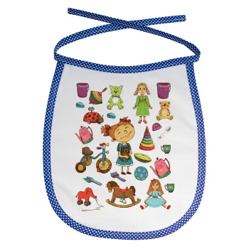 Toys Girl, Σαλιάρα μωρού αλέκιαστη με κορδόνι Μπλε