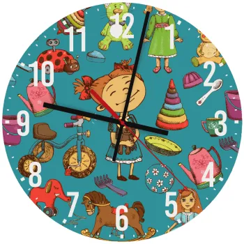 Toys Girl, Ρολόι τοίχου ξύλινο (30cm)