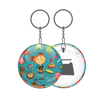Toys Girl, Μπρελόκ μεταλλικό 5cm με ανοιχτήρι