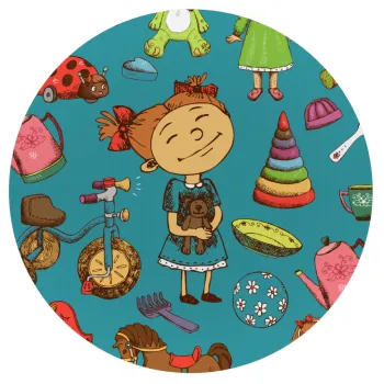 Toys Girl, Mousepad Στρογγυλό 20cm