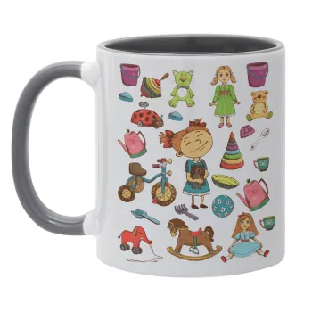 Toys Girl, Mug colored grey, ceramic, 330ml