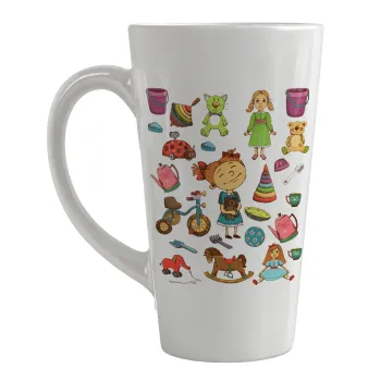 Toys Girl, Κούπα κωνική Latte Μεγάλη, κεραμική, 450ml