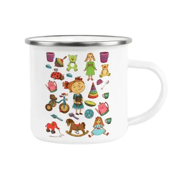 Toys Girl, Metallic enamel cup white 360ml