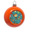 Orange Christmas tree ornament bauble 8cm