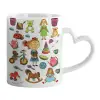Mug heart handle, ceramic, 330ml