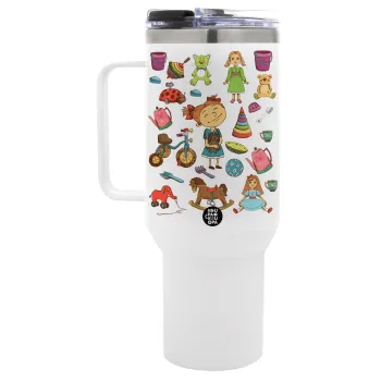 Toys Girl, Mega Tumbler με καπάκι, διπλού τοιχώματος (θερμό) 1,2L