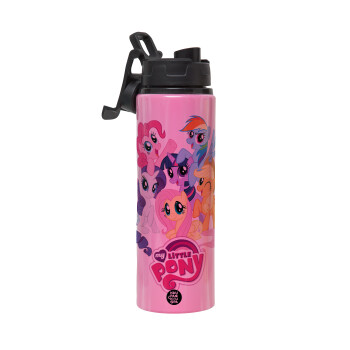 My Little Pony, Metallic water bottle with safety lid, 850ml aluminum