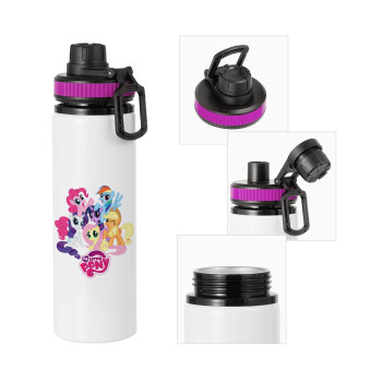 My Little Pony, Metallic water bottle with safety lid, 850ml aluminum