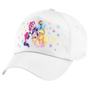 My Little Pony, Καπέλο παιδικό Baseball, 100% Βαμβακερό Twill, Λευκό (ΒΑΜΒΑΚΕΡΟ, ΠΑΙΔΙΚΟ, UNISEX, ONE SIZE)
