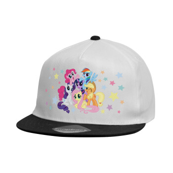 My Little Pony, Καπέλο παιδικό Flat Snapback, Λευκό (100% ΒΑΜΒΑΚΕΡΟ, ΠΑΙΔΙΚΟ, UNISEX, ONE SIZE)