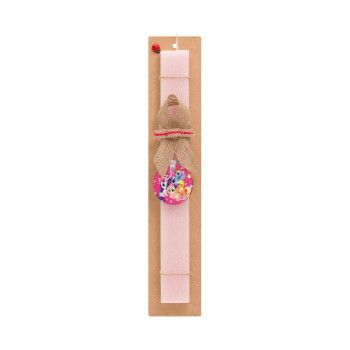 My Little Pony, Easter Set, wooden keychain & scented flat Easter candle (30cm) (PINK)
