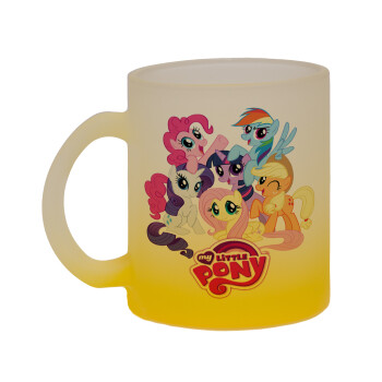 My Little Pony, Κούπα γυάλινη δίχρωμη με βάση το κίτρινο ματ, 330ml