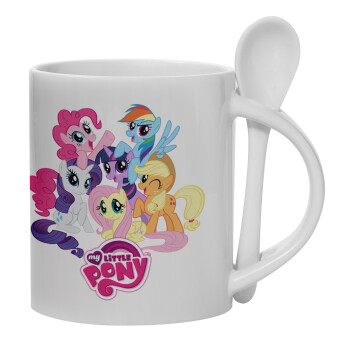 My Little Pony, Ceramic coffee mug with Spoon, 330ml (1pcs)