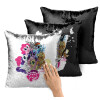 Μαξιλάρι καναπέ Μαγικό Μαύρο με πούλιες 40x40cm περιέχεται το γέμισμα