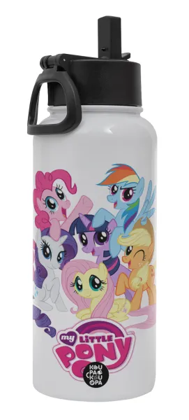 My Little Pony — Metal mug thermo White with Straw and Spout Lid (Stainless steel), double wall, 950ml