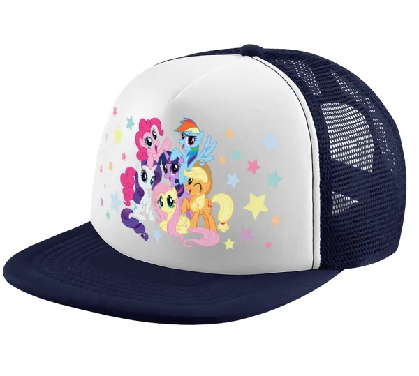 My Little Pony — Adult Soft Trucker Hat with Dark Blue/White Mesh (POLYESTER, ADULT, UNISEX, ONE SIZE)