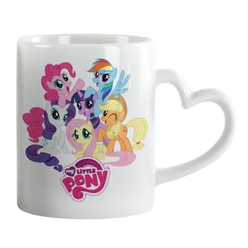 My Little Pony, Κούπα καρδιά χερούλι λευκή, κεραμική, 330ml