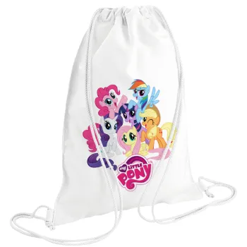 My Little Pony, Τσάντα πλάτης πουγκί GYMBAG λευκή (28x40cm)