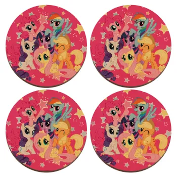 My Little Pony, ΣΕΤ x4 Σουβέρ ξύλινα στρογγυλά plywood (9cm)