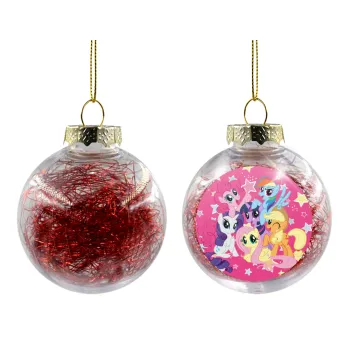 My Little Pony, Transparent Christmas tree ball ornament with red filling 8cm