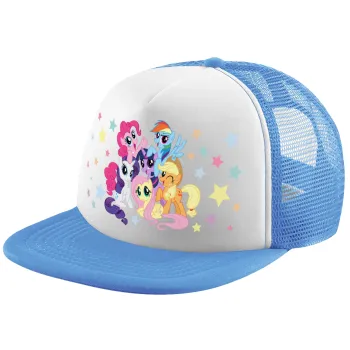 My Little Pony, Child's Soft Trucker Hat with Blue/White Mesh (POLYESTER, CHILD, ONE SIZE)