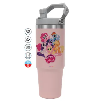 My Little Pony, ΡΟΖ χρώματος Θερμός Ανοξείδωτο 890ml (30oz) με χερούλι