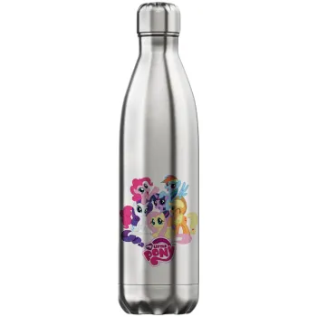 My Little Pony, Μεταλλικό παγούρι θερμός Inox (Stainless steel), διπλού τοιχώματος, 750ml