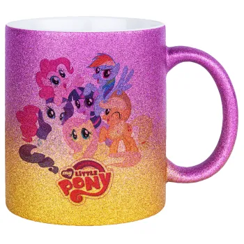 My Little Pony, Κούπα Χρυσή/Ροζ Glitter, κεραμική, 330ml
