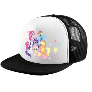 My Little Pony, Child's Soft Trucker Hat with BLACK/WHITE Mesh (POLYESTER, CHILD, ONE SIZE)