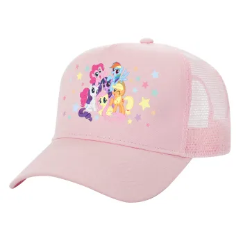 My Little Pony, Καπέλο Παιδικό Structured Trucker, με Δίχτυ, ΡΟΖ (100% ΒΑΜΒΑΚΕΡΟ, ΠΑΙΔΙΚΟ, UNISEX, ONE SIZE)