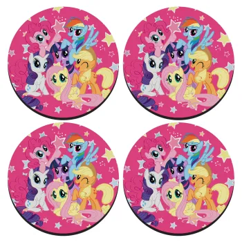 My Little Pony, SET of 4 round wooden coasters (9cm)