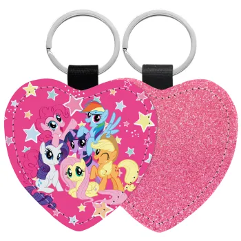 My Little Pony, Μπρελόκ PU δερμάτινο glitter καρδιά ΡΟΖ
