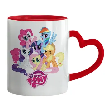 My Little Pony, Mug heart red handle, ceramic, 330ml